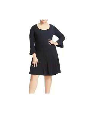 Eloquii Black Bell Sleeve Dress, Size 16